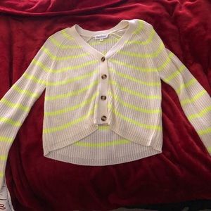 Cream and neon yellow sweater